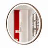 Round Mirror with LED Light Bathroom Mirror Makeup Mirror Illuminated Mirror Wooden Frame, Waterproof Light Strip (Color : Silver, Size : Diameter 60cm(24inches)) view 1