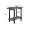 Alaterre Furniture Pomona Metal and Wood 2-Tier End Table, Living Room Furniture, Rustic, Natural Finish with Solid Wood, 2 Shelves in Slate Gray view 3