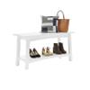 Craftsbury 36-Inch Solid Wood Entryway Bench with Storage Shelf  Easy Assembly Small Seating Bench for Hallway, Living Room, or Foyer by Alaterre Furniture (White) view 1
