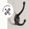 Ambipolar 5-Pack TriLeg Coat Hooks. Wall Mounted, Heavy Duty Decorative Black Wall Hooks for Mudroom, Hat Rack, Purse Hooks. Cast Iron Decorative Antique Black Hooks view 4