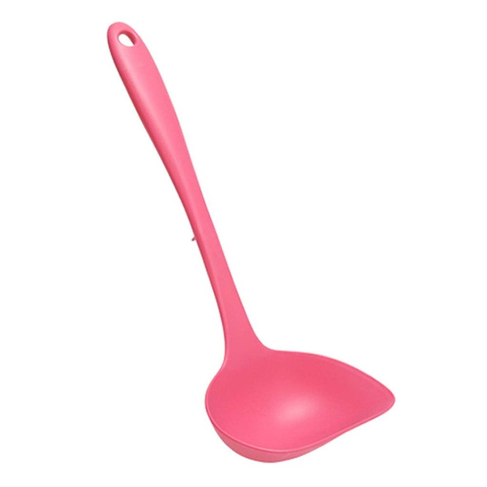 Professional Ladle/Soup Ladle 10.6"Ladle Household Long Handle Plastic Ladle Spoon High Temperature Resistant Spoon Spoon for Soup and Sauce (Pink) Steel Ladle