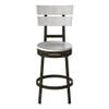 American Woodcrafters Colson Distressed White Metal Swivel Counter Barstool view 1