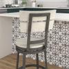 American Woodcrafters Colson Distressed White Metal Swivel Counter Barstool view 2