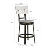 American Woodcrafters Colson Distressed White Metal Swivel Counter Barstool view 3