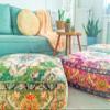 Mandala Life ART Moroccan Pouf Ottoman Cover Green Square Meditation Pillow Case Boho Room Dcor Moroccan Seating Area Perfect for Living Room, Bedroom, Nursary or Children Room Cotton 24x8 Unstuffed view 4