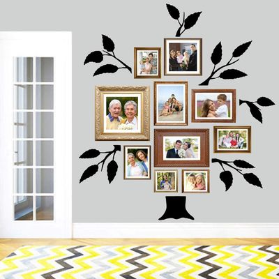 Sweetums Signatures - Wall Decal for Living Room -Family Tree Wall Decor - Multiple Size Options - Select Your Color (Black, Large)