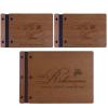 LifeSong Milestones Personalized Wedding Marriage Vow 3 Piece Guest Books - Husband and Wife Marriage Celebration, Custom Engraved Wooden Signature Registry Guest Book Design F (Cherry) view 1