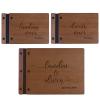 LifeSong Milestones Personalized Wedding Marriage Vow 3 Piece Guest Books - Husband and Wife Marriage Celebration, Custom Engraved Wooden Signature Registry Guest Book Design B (Cherry) view 1