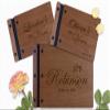 LifeSong Milestones Personalized Wedding Marriage Vow 3 Piece Guest Books - Husband and Wife Marriage Celebration, Custom Engraved Wooden Signature Registry Guest Book (Cherry) view 2