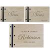 LifeSong Milestones Personalized Wedding Marriage Vow 3 Piece Guest Books - Husband and Wife Marriage Celebration, Custom Engraved Wooden Signature Registry Guest Book Design C (Maple) view 1