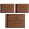 LifeSong Milestones Personalized Wedding Marriage Vow 3 Piece Guest Books - Husband and Wife Marriage Celebration, Custom Engraved Wooden Signature Registry Guest Book Design E (Cherry) view 1