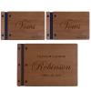 LifeSong Milestones Personalized Wedding Marriage Vow 3 Piece Guest Books - Husband and Wife Marriage Celebration, Custom Engraved Wooden Signature Registry Guest Book Design C (Cherry) view 1