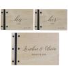 LifeSong Milestones Personalized Wedding Marriage Vow 3 Piece Guest Books - Husband and Wife Marriage Celebration, Custom Engraved Wooden Signature Registry Guest Book Design D (Maple) view 1