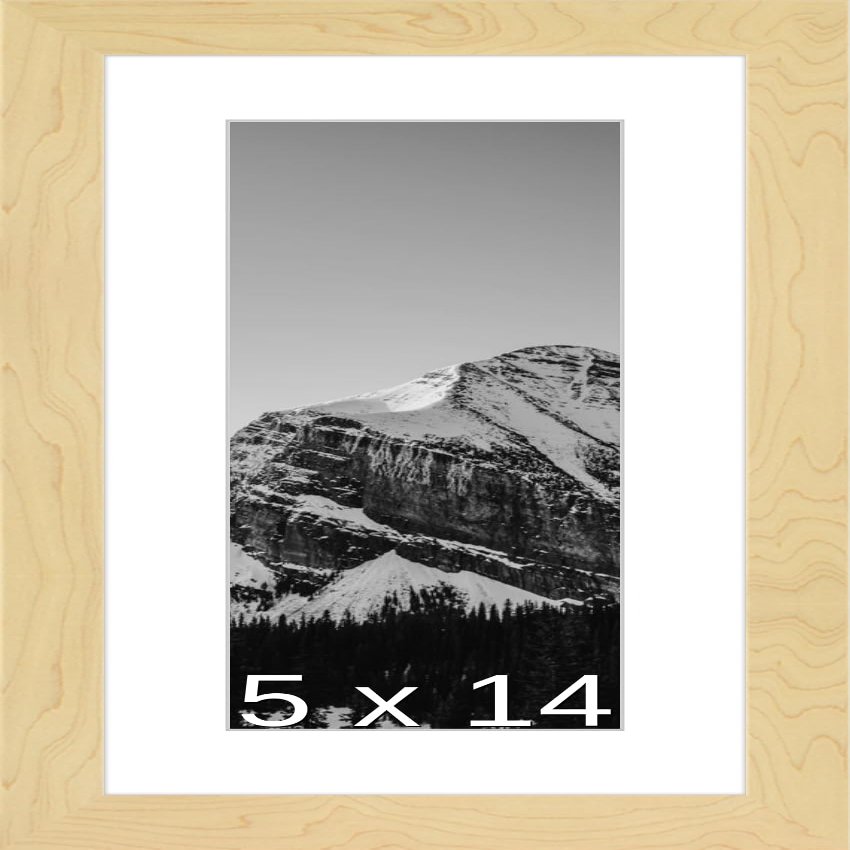 Frame It Easy 5 x 14 Sand Natural WoodFrame (Dayton) with Matting