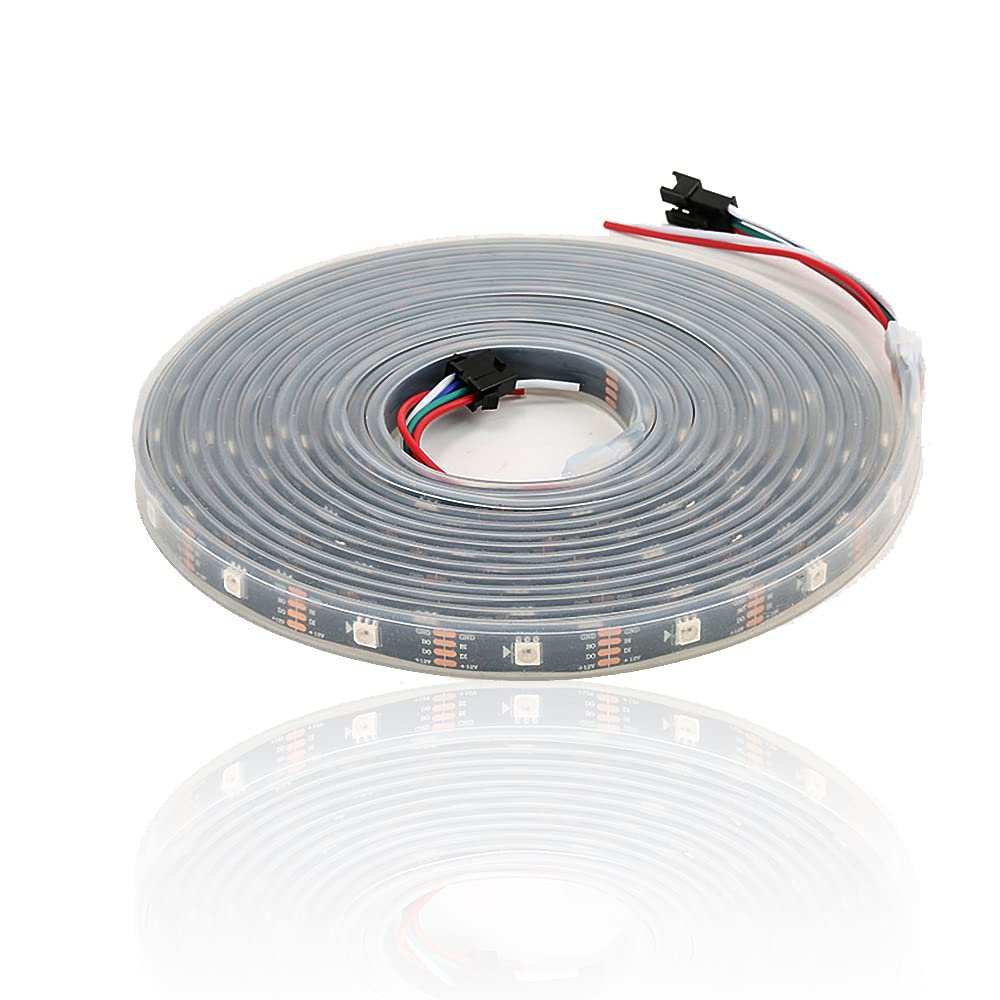 ws2815 DC12V RGB LED Pixels Strip Light Individually Addressable LED Dual-SignalIP67 5m 30LEDS Pixels Black FPC