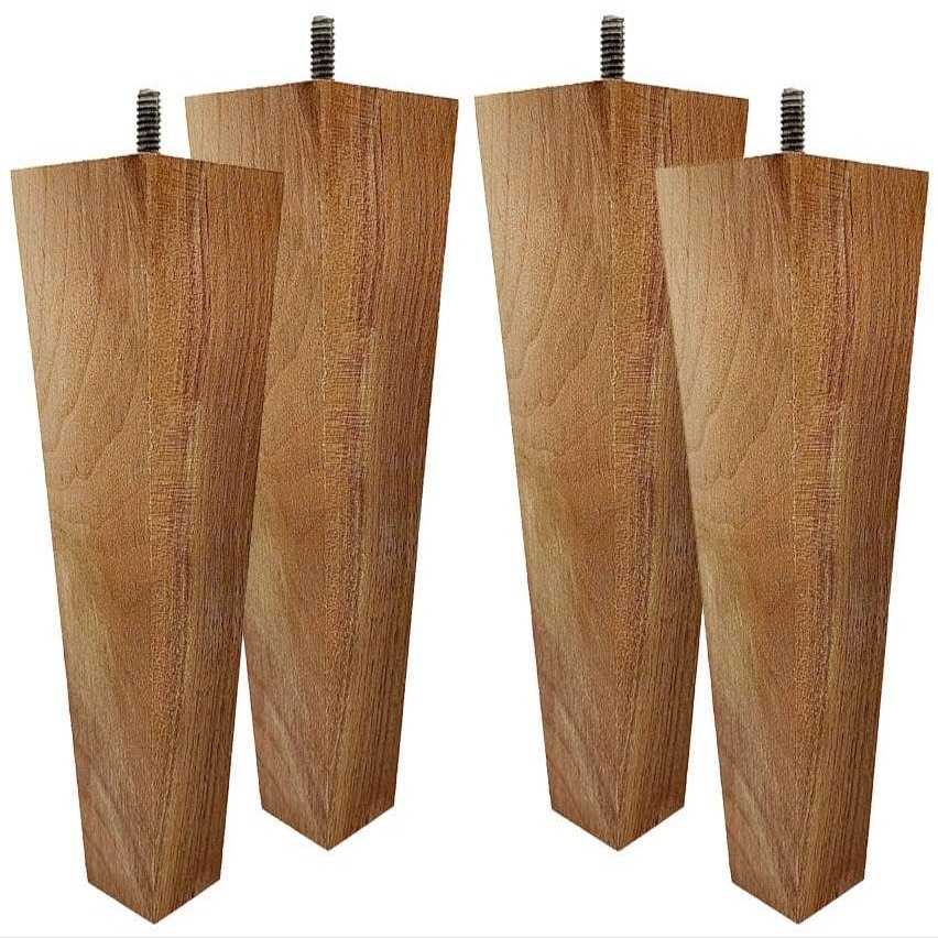 Highland Manor Wood Products Square Tapered Bun Foot - 6" Tall x 1 7/8" Wide (Walnut) (Set of 4)