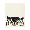 Abbott Collection 84-ASD-AB-42 S/2 Peeking Owl Dish Cloth, 6.5x8 inches L, Ivory/Black view 1