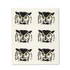 Abbott Collection 84-ASD-AB-42 S/2 Peeking Owl Dish Cloth, 6.5x8 inches L, Ivory/Black view 2