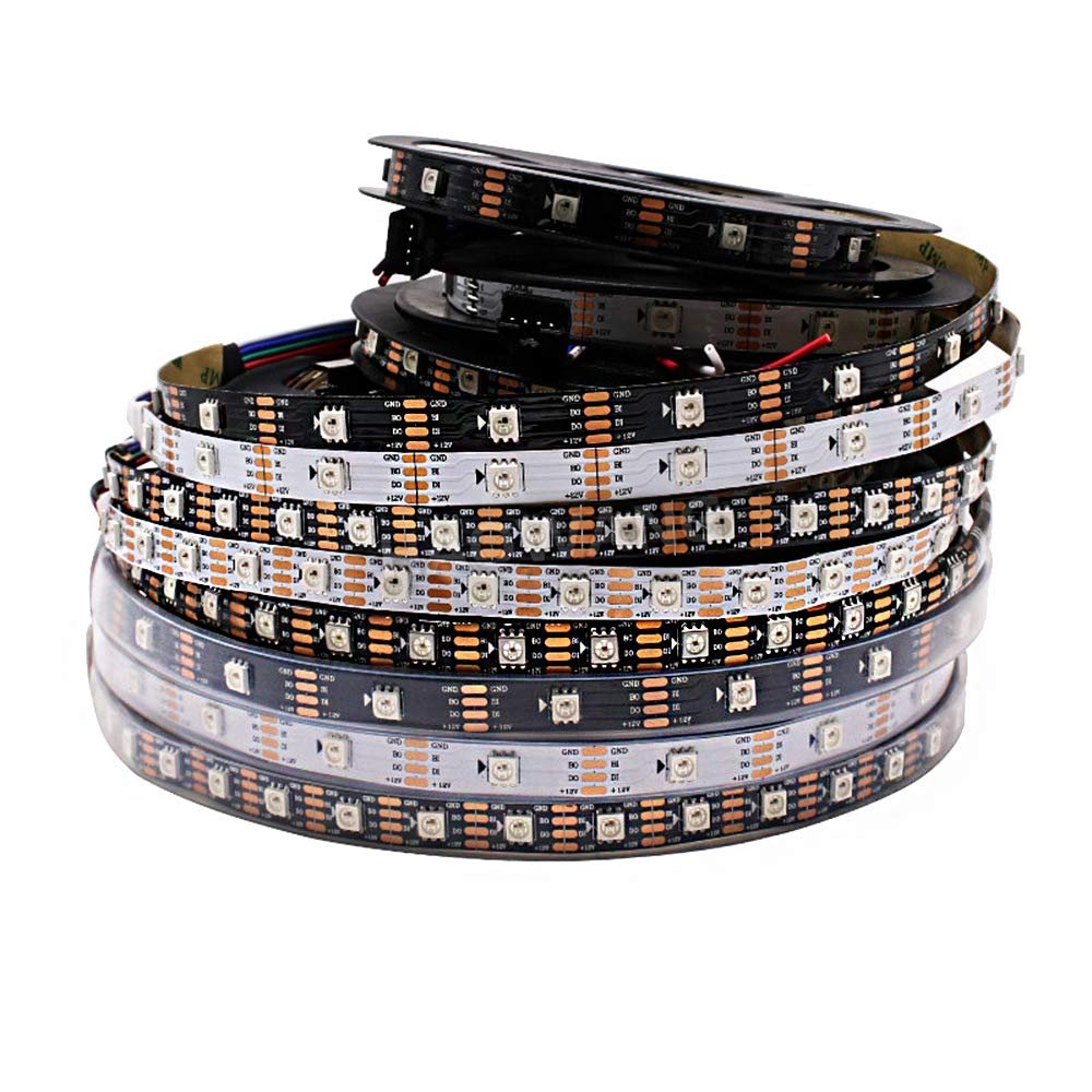 ws2815 DC12V RGB LED Pixels Strip Light Individually Addressable LED Dual-SignalIP65 5m 30LEDS Pixels White FPC