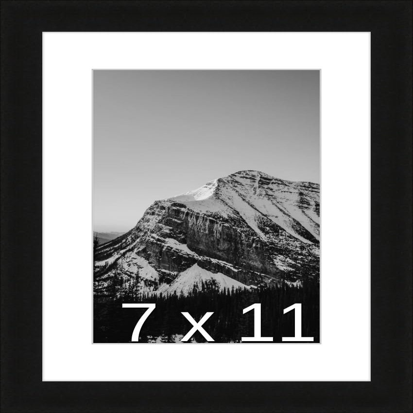 Frame It Easy 7 x 11 Black Natural WoodFrame (Dayton) with Matting