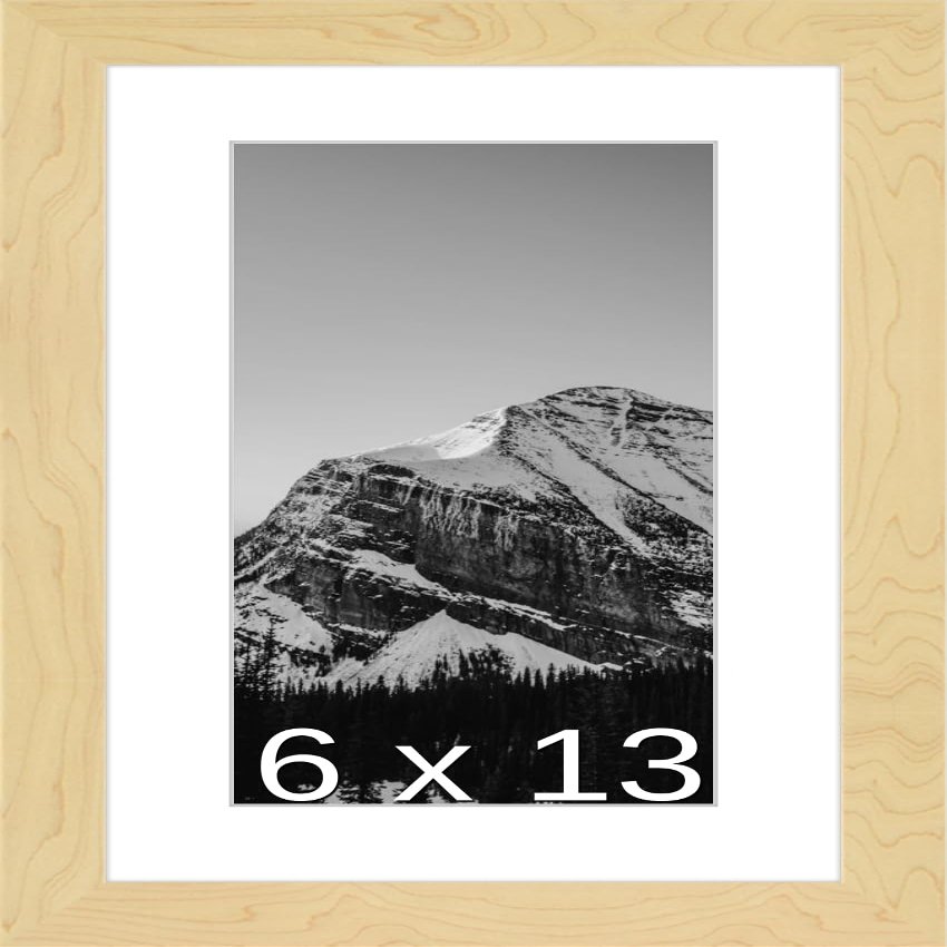 Frame It Easy 6 x 13 Sand Natural WoodFrame (Dayton) with Matting
