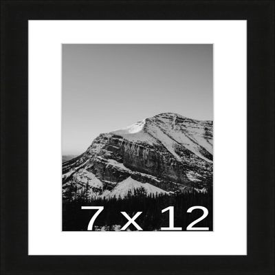 Frame It Easy 7 x 12 Black Natural WoodFrame (Dayton) with Matting