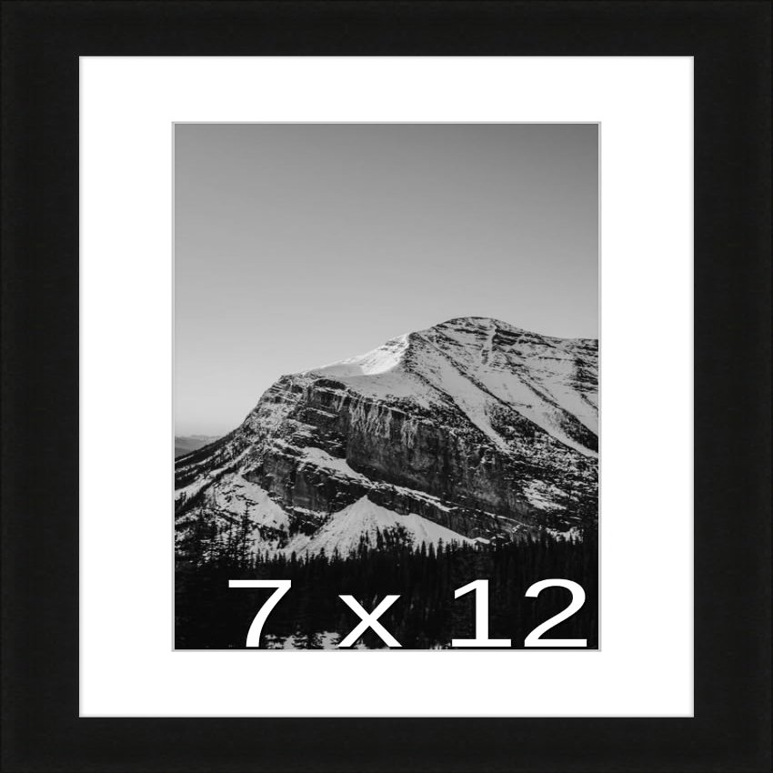 Frame It Easy 7 x 12 Black Natural WoodFrame (Dayton) with Matting
