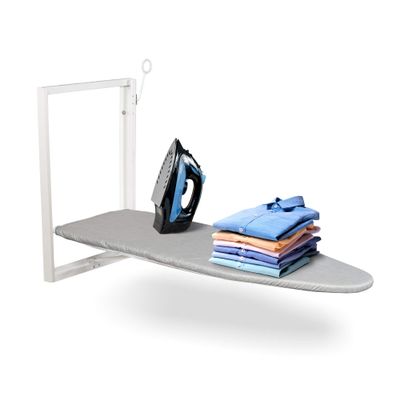 Ivation Wall-Mounted Ironing Board | Foldable 36.2 x 12.2 Ironing Station for Home, Apartment & Small Spaces | Sturdy Folding Board, Easy-Release Lever, Removable Cotton Cover & Mounting Hardware