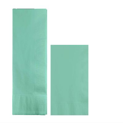 Converting Paper Bulk Party Napkin Bundle, 100 Mint Green Dinner and 200 Mint Green Beverage/Cocktail Paper Napkins, Box of 300 Napkins