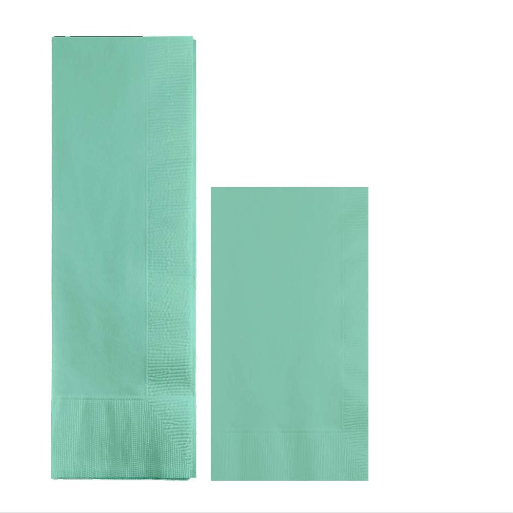 Converting Paper Bulk Party Napkin Bundle, 100 Mint Green Dinner and 200 Mint Green Beverage/Cocktail Paper Napkins, Box of 300 Napkins