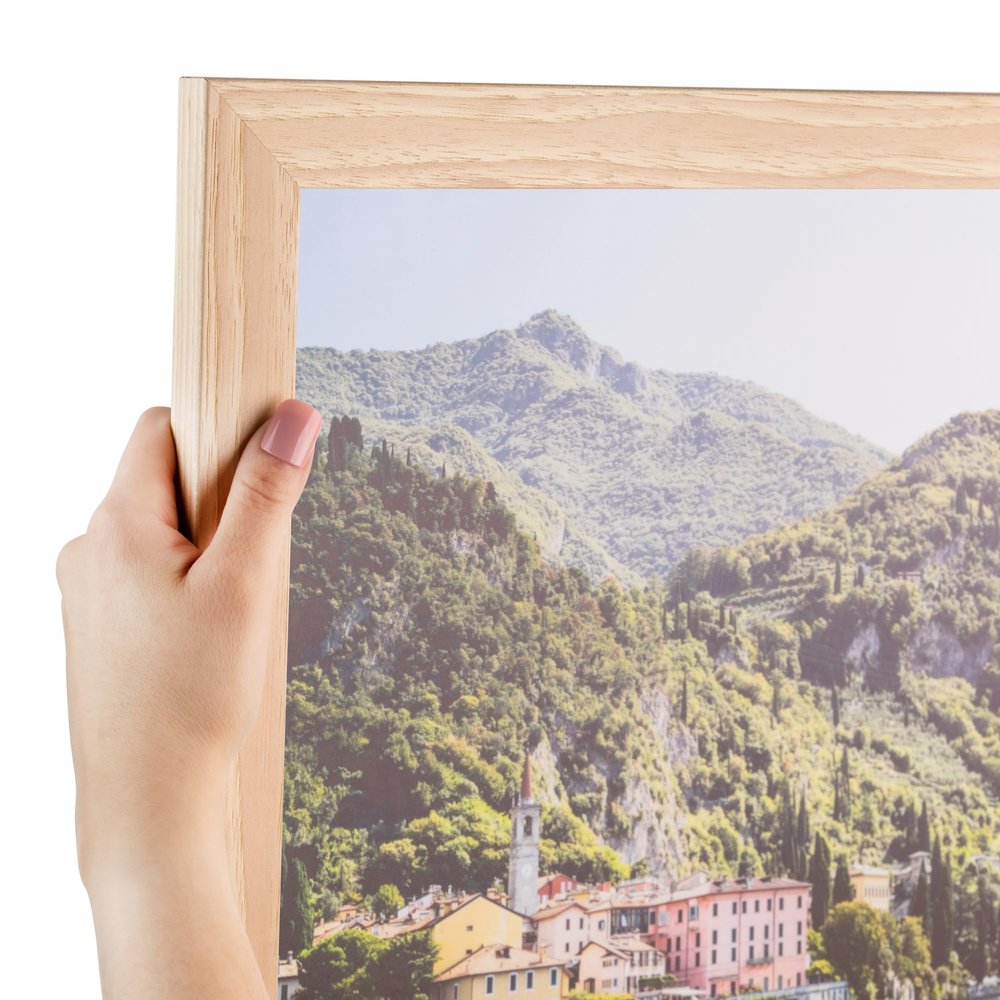 ArtToFrames 7x12 Inch Brown Picture Frame, This 1.25 Inch Custom Wood Poster Frame is Red Oak - Comes with Regular Glass and Corrugated Backing (2WOM83626-400-7x12)