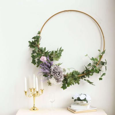 Efavormart 36 inch Gold Heavy Duty Metal Floral Hoop Wreath, Extra Large Hanging Ring for Grand Ballrooms and Luxury Staging Installations