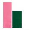 Converting Paper Bulk Party Napkin Bundle, 100 Candy Pink Dinner and 200 Hunter Green Beverage/Cocktail Paper Napkins, Box of 300 Napkins view 1