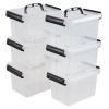 Anbers 3 Quart Small Clear Storage Box with Lid, Set of 6 view 1