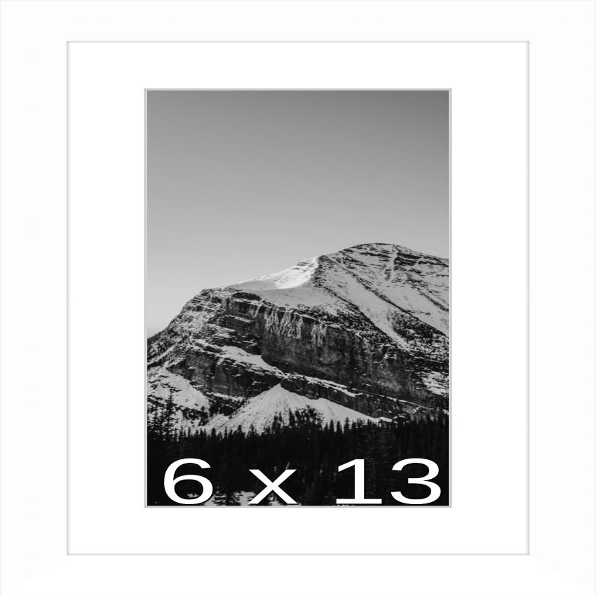 Frame It Easy 6 x 13 White Natural WoodFrame (Dayton) with Matting