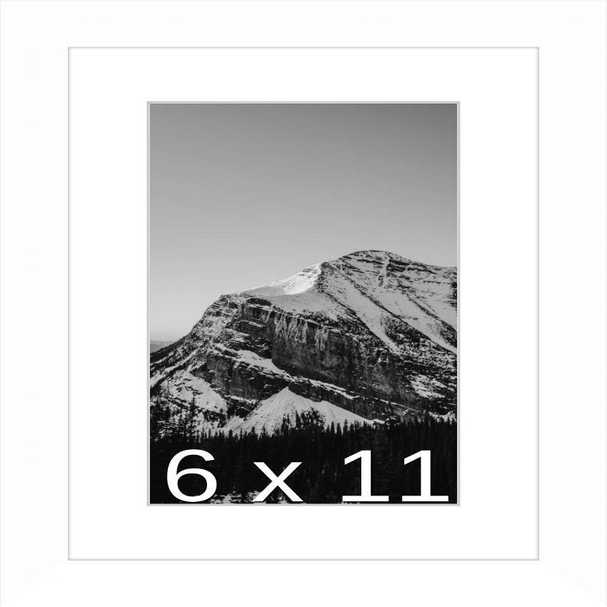 Frame It Easy 6 x 11 White Natural WoodFrame (Dayton) with Matting