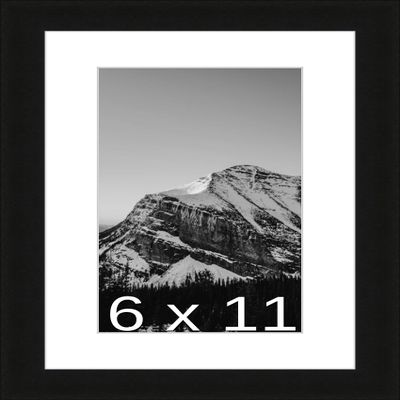 Frame It Easy 6 x 11 Black Natural WoodFrame (Dayton) with Matting