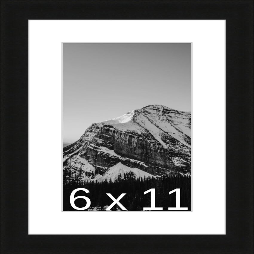 Frame It Easy 6 x 11 Black Natural WoodFrame (Dayton) with Matting