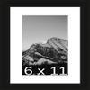 Frame It Easy 6 x 11 Black Natural WoodFrame (Dayton) with Matting view 1