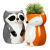 Abbott Collection Mini Sitting Fox Planter/Vase - Ceramic, Orange (4" H) view 4