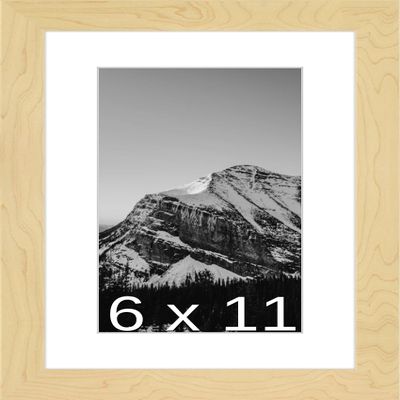 Frame It Easy 6 x 11 Sand Natural WoodFrame (Dayton) with Matting