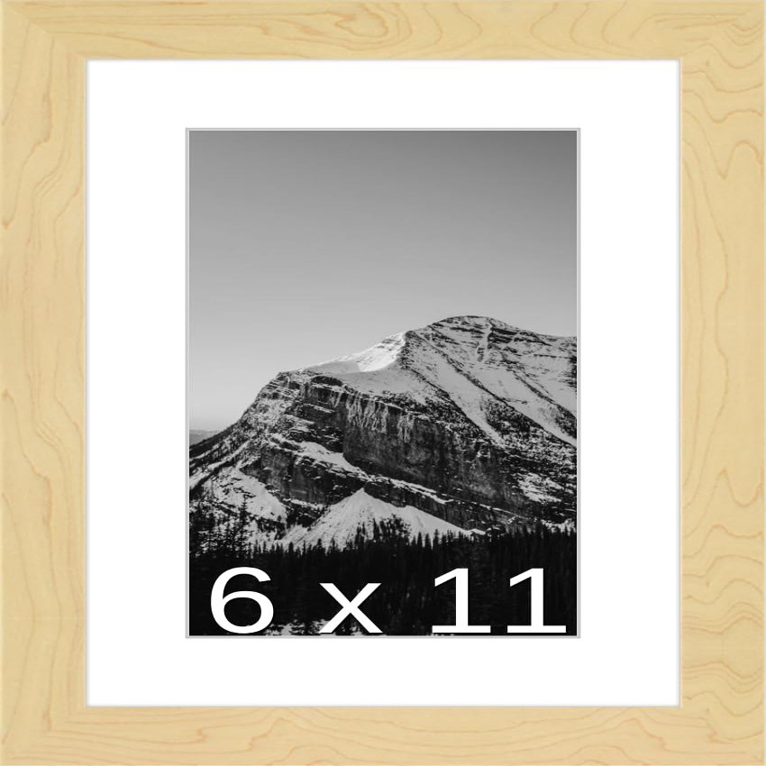Frame It Easy 6 x 11 Sand Natural WoodFrame (Dayton) with Matting