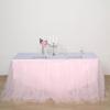 Efavormart 17ft Full Size 4 Layer Fluffy Tulle - Tutu Table Skirt for Dining Catering Wedding Birthday Party Events - Blush view 2