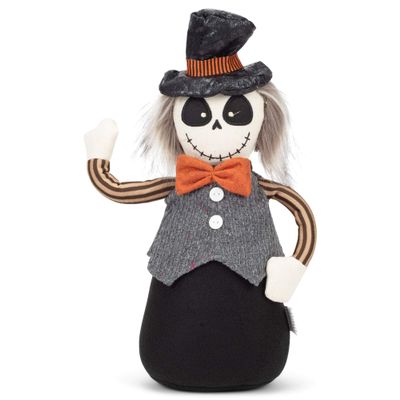 Delton Skully Head Standing Boy Stump Halloween Figurine 13.75 Inches Tall