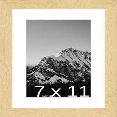 Frame It Easy 7 x 11 Sand Natural WoodFrame (Dayton) with Matting
