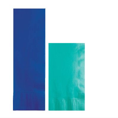 Converting Paper Bulk Party Napkin Bundle, 100 Cobalt Blue Dinner and 200 Teal Green Beverage/Cocktail Paper Napkins, Box of 300 Napkins
