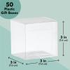 Juvale Clear Favor Boxes - 50-Pack 3 x 3 x 3 in Transparent Plastic Square - Clear Dessert & Treat Containers for Smores & Packaging view 4