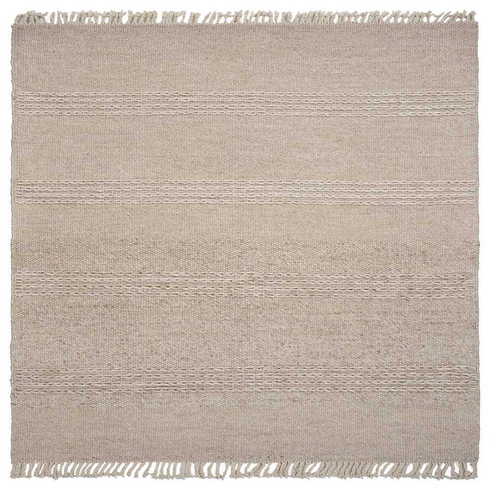 HomeRoots Decor 3'3" x 5'3" Wool Natural Area Rug