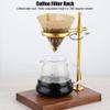 Pour Over Coffee Dripper, Wooden Brass Coffee Filter Holder Pour Over Coffee Maker Drip Filter Cup Rack Stand view 2