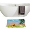 Amagical 2 Piece Bathroom Mat Set Starfish Sea Beach with Flowers Blue Ocean Non Slip Bath Mat Contour Mat view 3